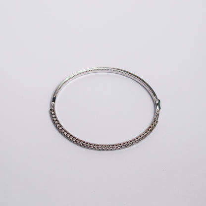 Felmeny Half Way Bangle in White Gold with Diamonds