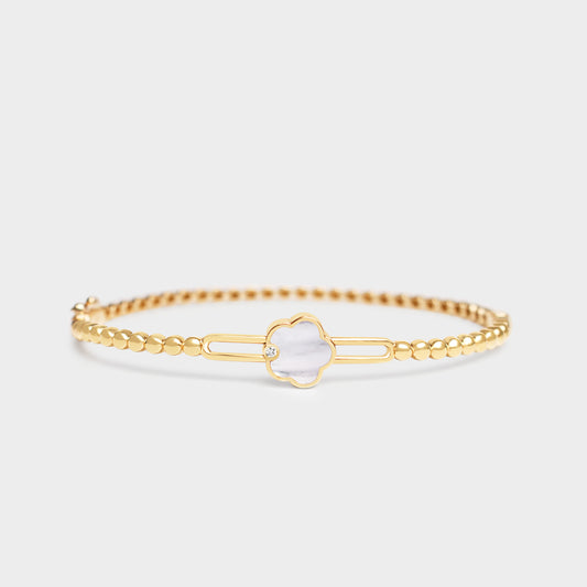 Felmeny Cloud Bangle in Gold with Diamonds