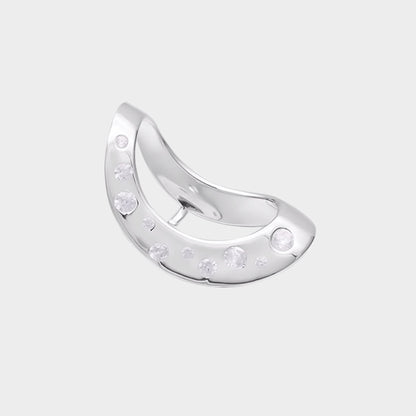 Felmeny Crescent Earrings in Silver with Zircon