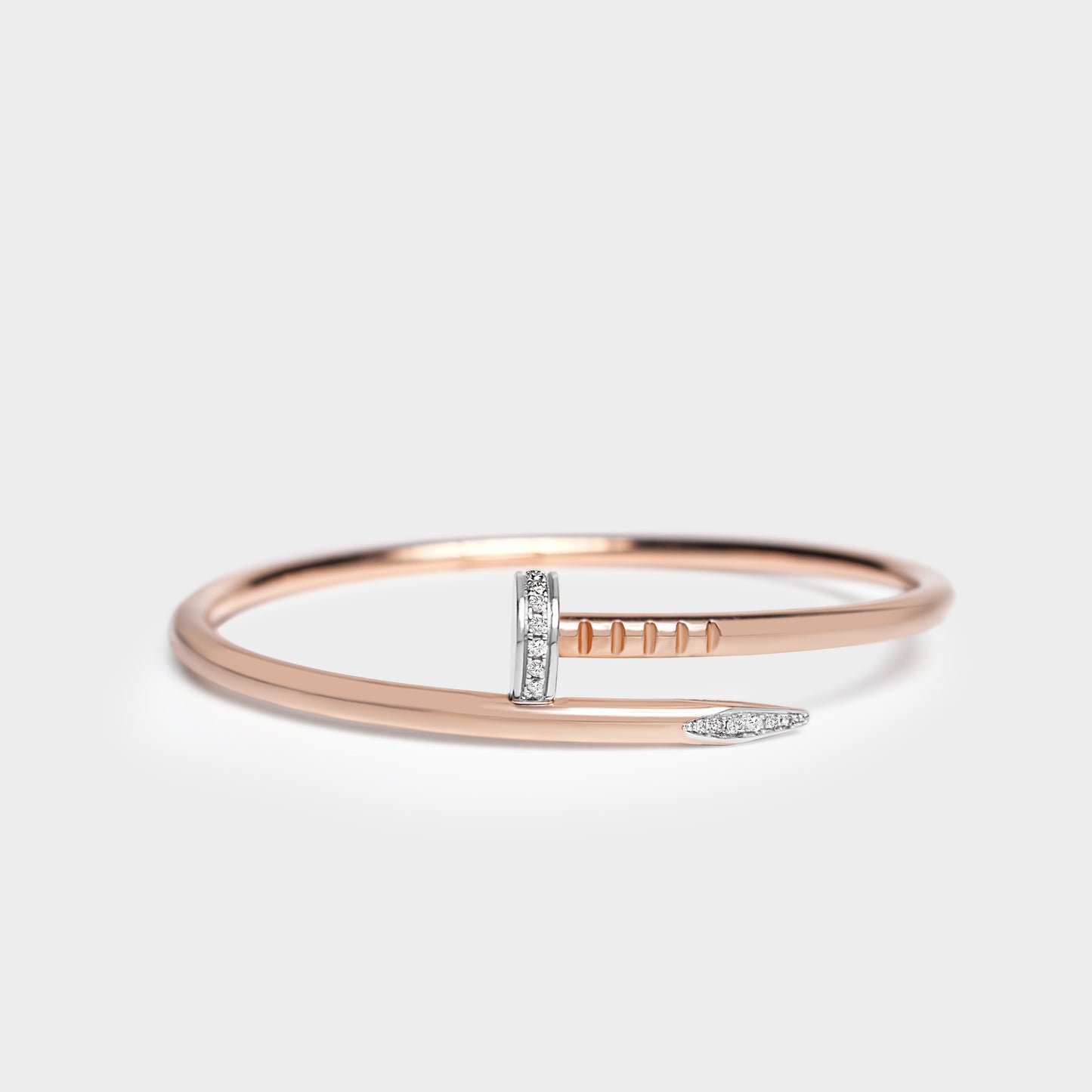 Felmeny Nail-Shaped Bangle in Rose Gold with Diamonds