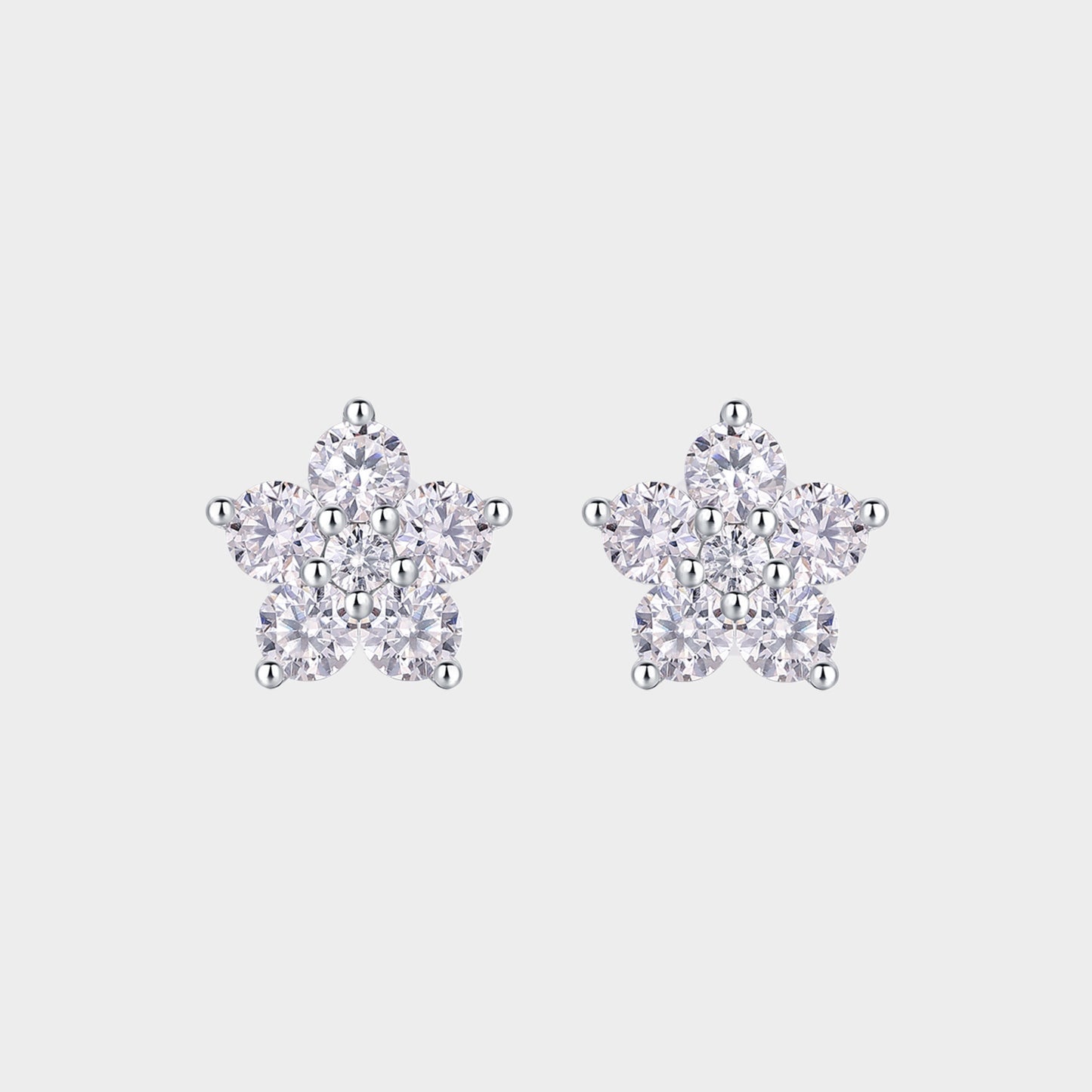 Felmeny Jasmine Earrings in Silver with Moissanite