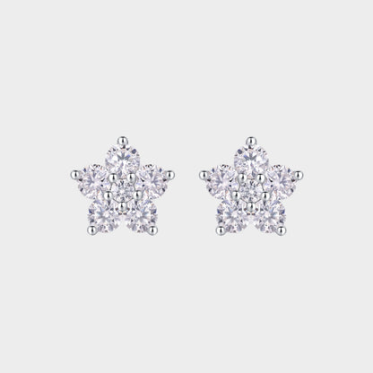 Felmeny Jasmine Earrings in Silver with Moissanite