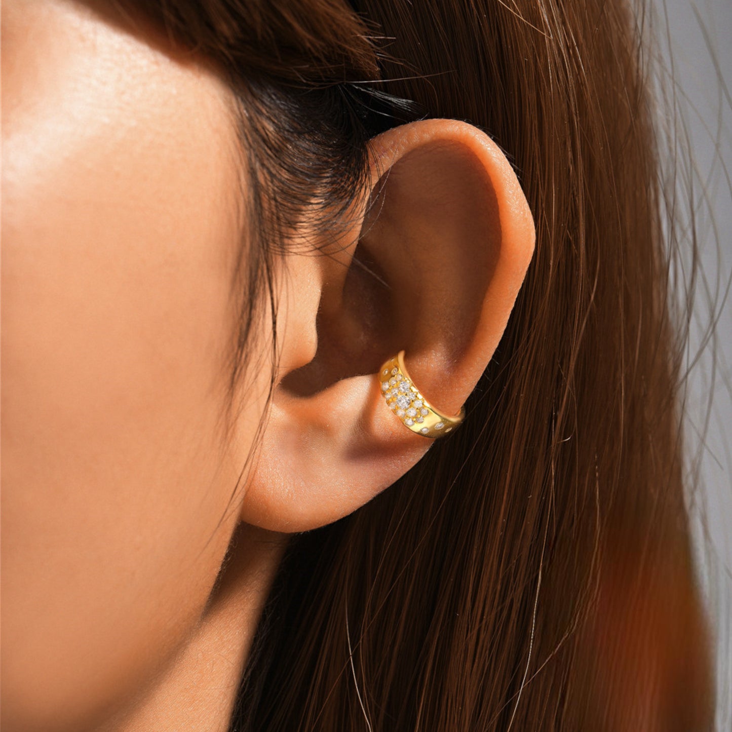 Felmeny Cluster Earrings in Silver with Zircon