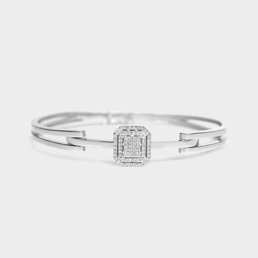 Felmeny Quadrus Bangle in White Gold with Diamonds