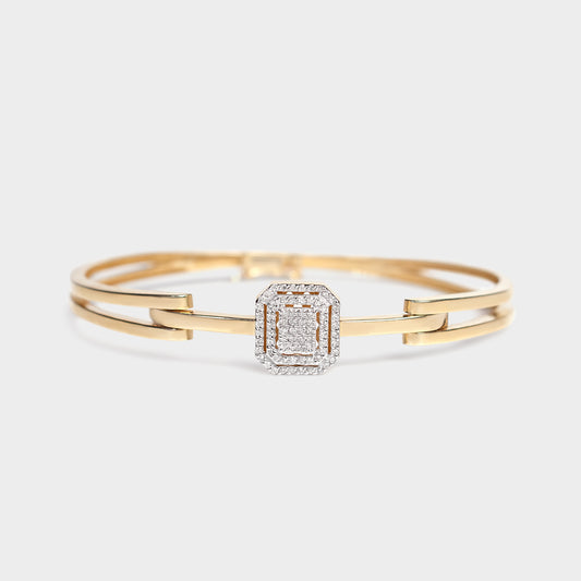 Felmeny Quadrus Bangle in Gold with Diamonds