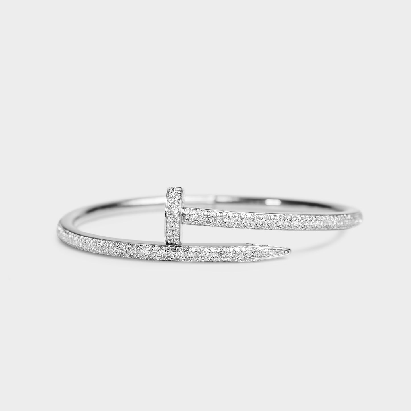 Felmeny Clou Éclat Bangle in White Gold with Diamonds