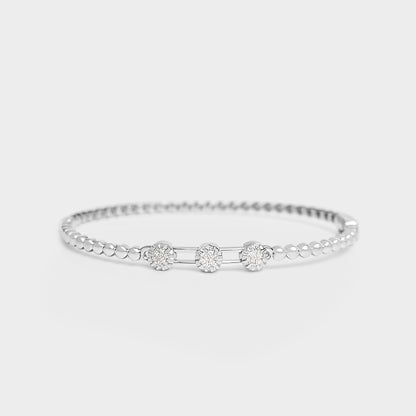 Felmeny Movable Stones Bangle in White Gold with Diamonds