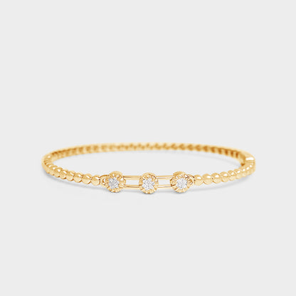 Felmeny Movable Stones Bangle in Gold with Diamonds