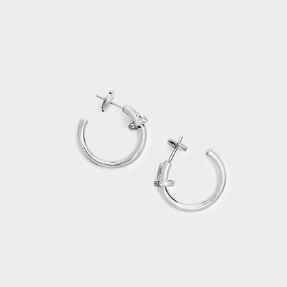 Felmeny Lunar Hoops Earrings in White Gold with Diamonds