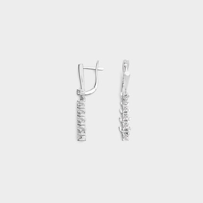 Felmeny Crystal Vines Earrings in White Gold with Diamonds