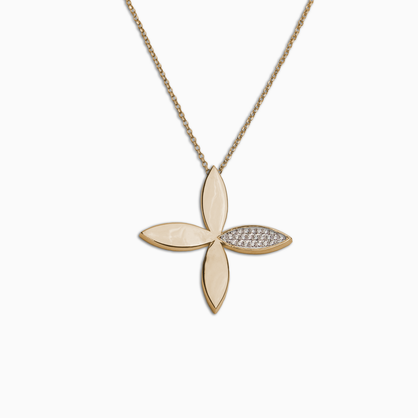 Felmeny Blossom Necklace in Gold with Diamonds