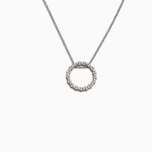 Felmeny Cerchio Necklace in White Gold with Diamonds