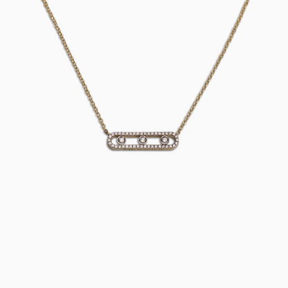 Felmeny V Move Necklace in Gold with Diamonds