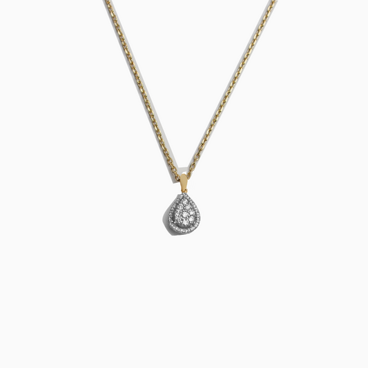 Felmeny Water Drop Necklace in Gold with Diamonds