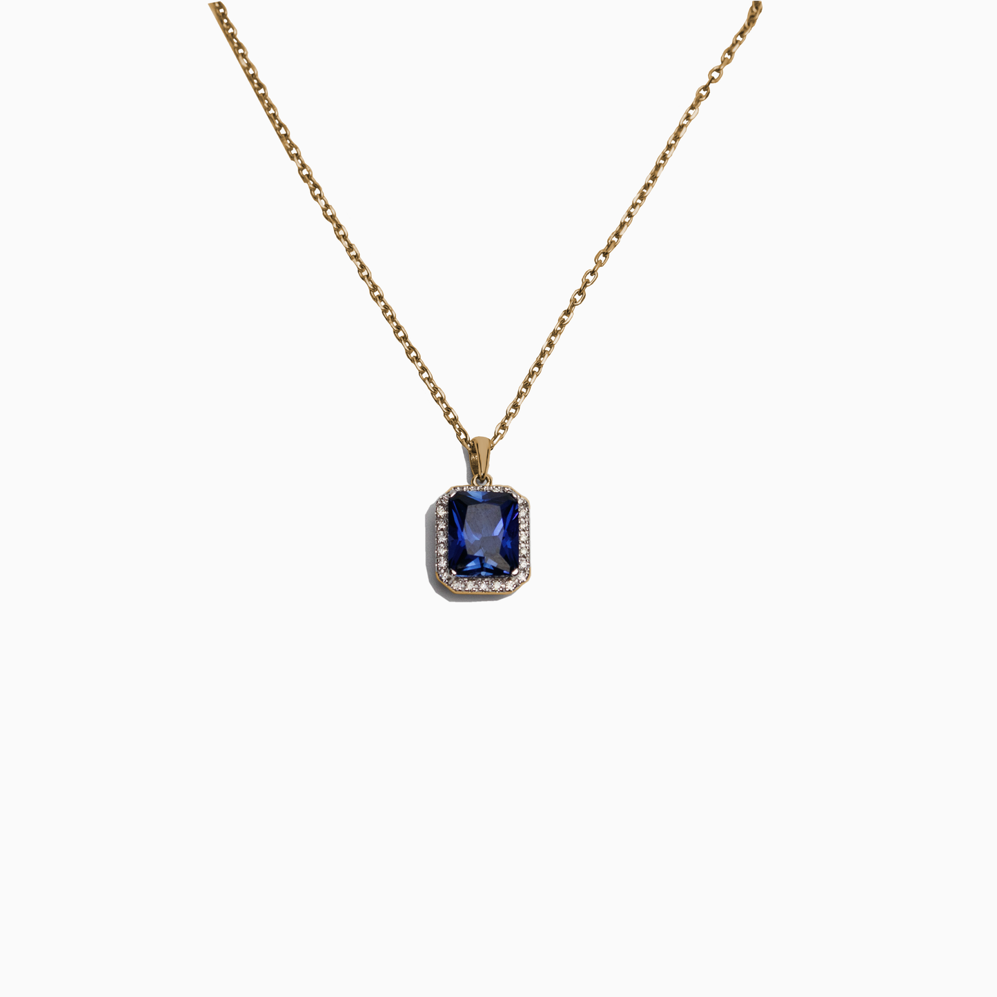 Felmeny Blue Sapphire Necklace in Gold with Diamonds