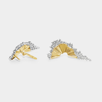 Felmeny Aqua Wave Earrings in Gold with Diamonds