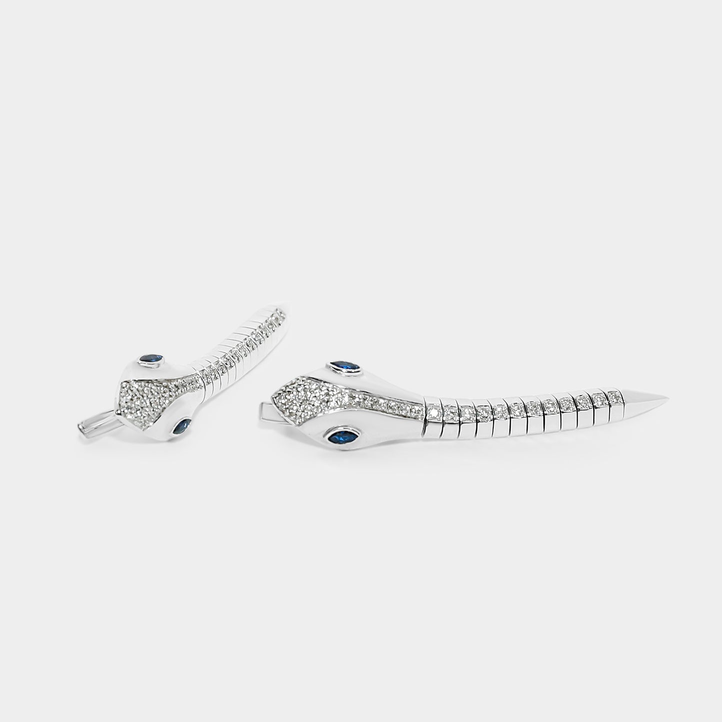 Felmeny Viper Earrings in White Gold with Diamonds