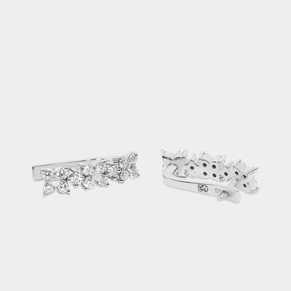 Felmeny Butterfly Blossom Earrings in White Gold with Diamonds